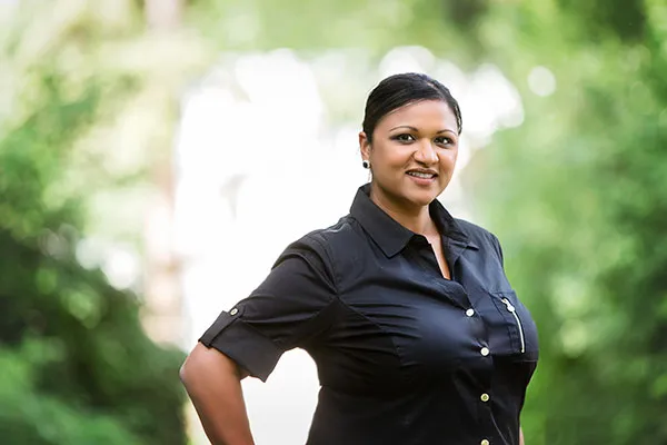 Dr. Preethi Trussell, photographed outdoors